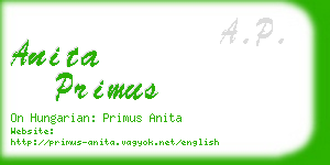 anita primus business card